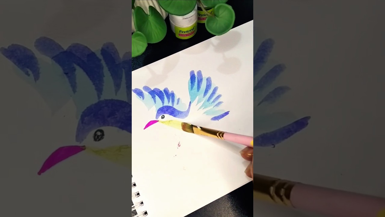 one stroke bird drawing for biggeners 😍😍🐦🐦🐦