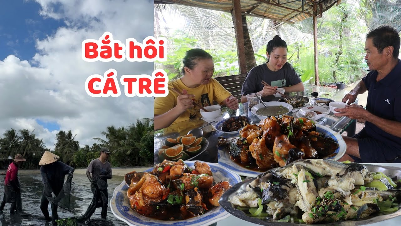 4 Giờ Sáng Mấy Cha Con Bắt Hôi Hơn 120kg Cá. Bữa Cơm Cá Kho Tiêu, Canh Khổ Qua Ngon Lành 