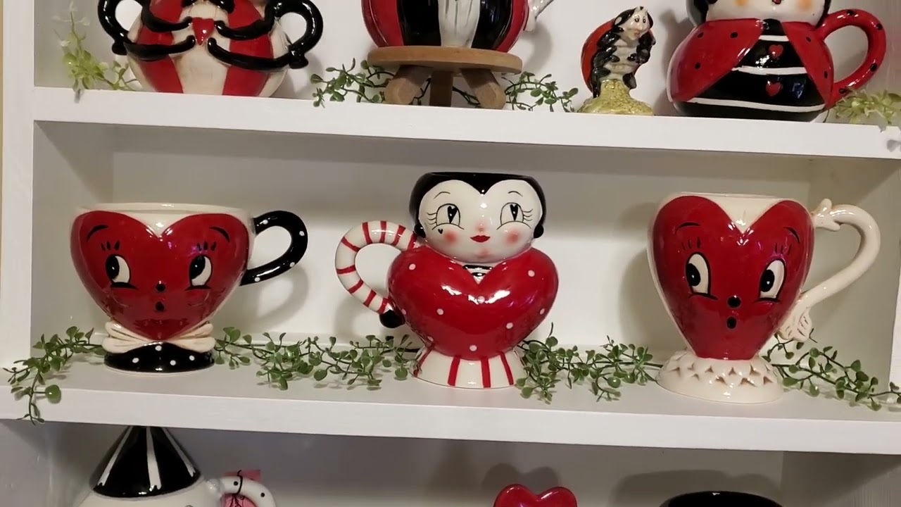 VALENTINE SHELVES JOHANNA PARKER, RAE DUNN &VINTAGE  & SHOUT-OUTS FEB. 9,2023 ❤️
