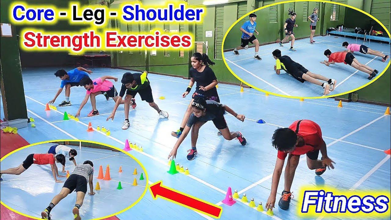 Core - Leg - Shoulder Strength Exercises 🔴 Fitness With Fun 🔴 Badminton Training 🔴 Workout