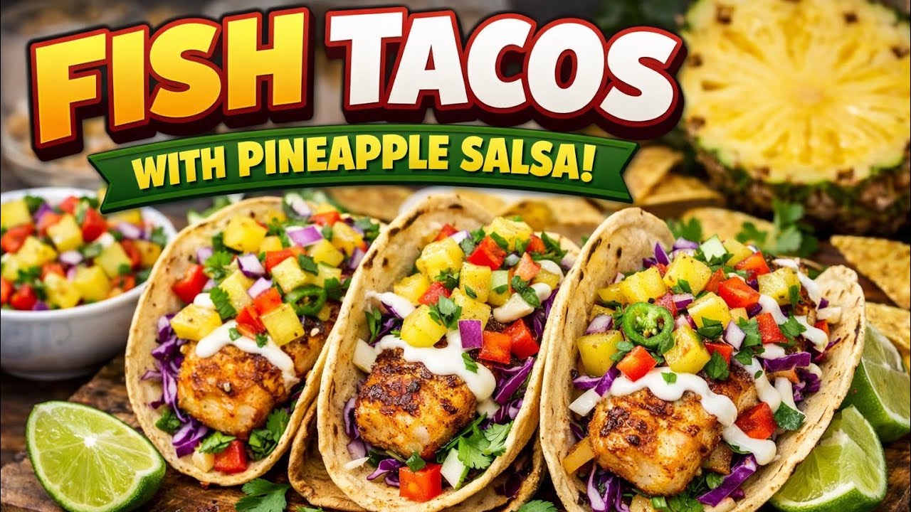 Fish Tacos with pineapple salsa
