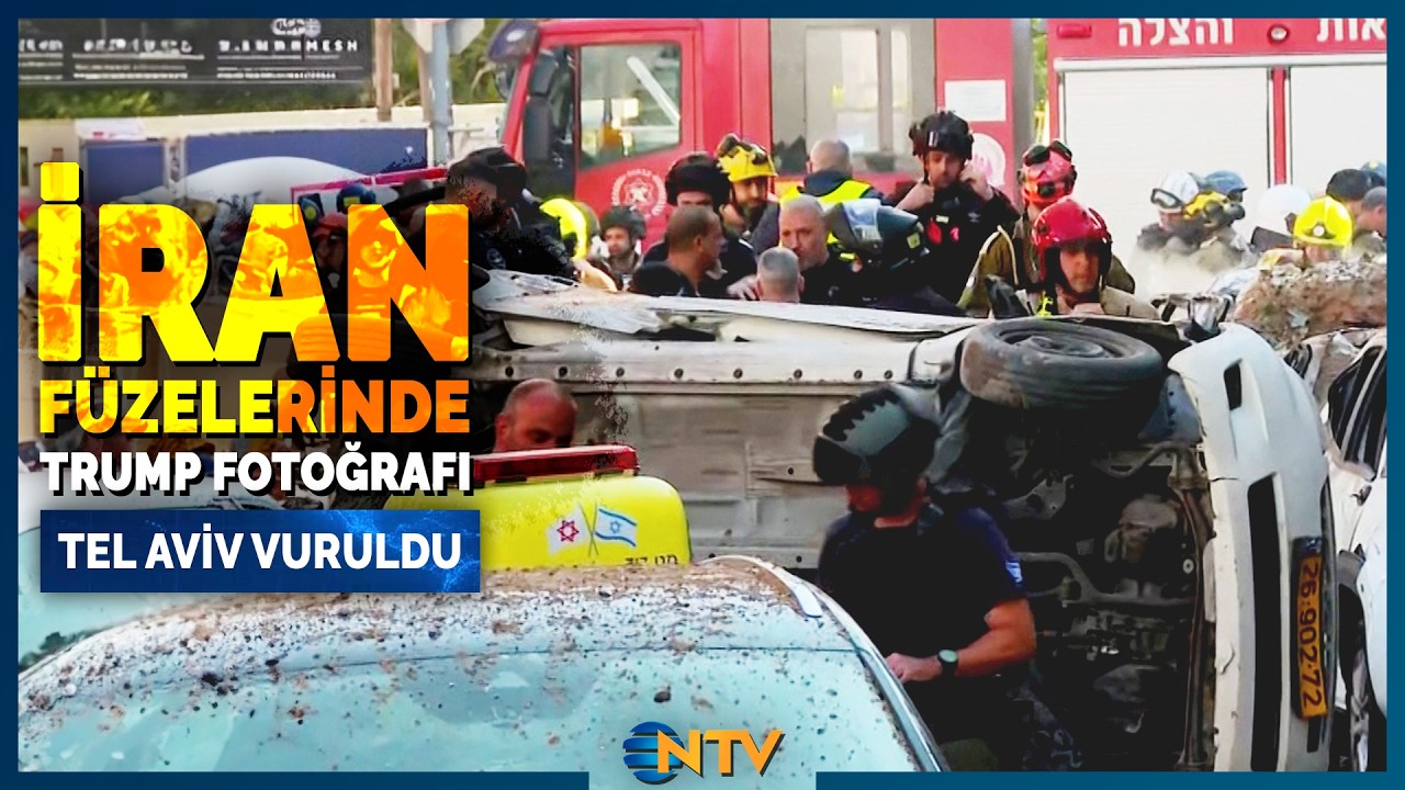 İran F&uuml;zeleri Tel Aviv'i Vurdu! İşte Yıkımın Canlı G&ouml;r&uuml;nt&uuml;leri | NTV