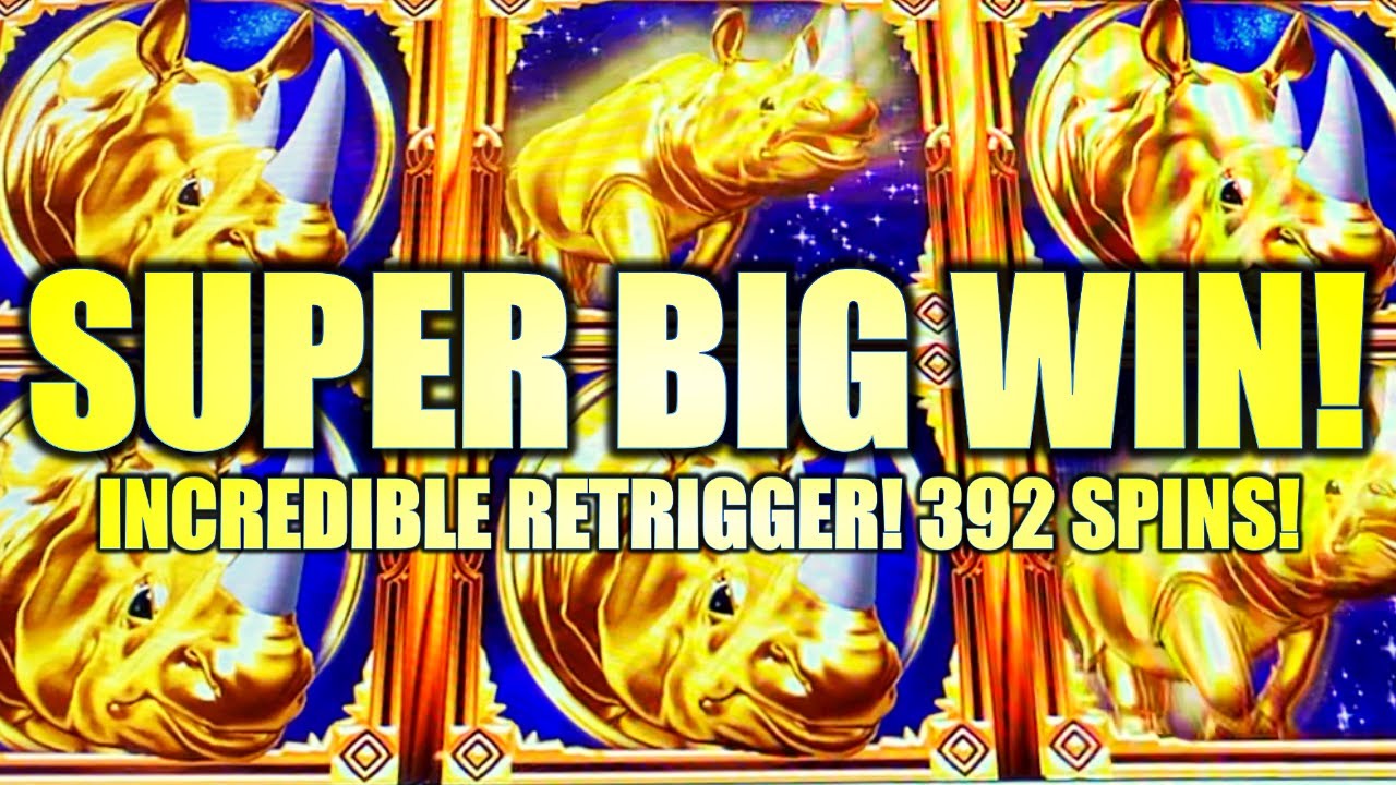 ★SUPER BIG WIN!★ 392 SPINS! INCREDIBLE RETRIGGER! RHINO CHARGE WONDER 4 BOOST Slot Machine
