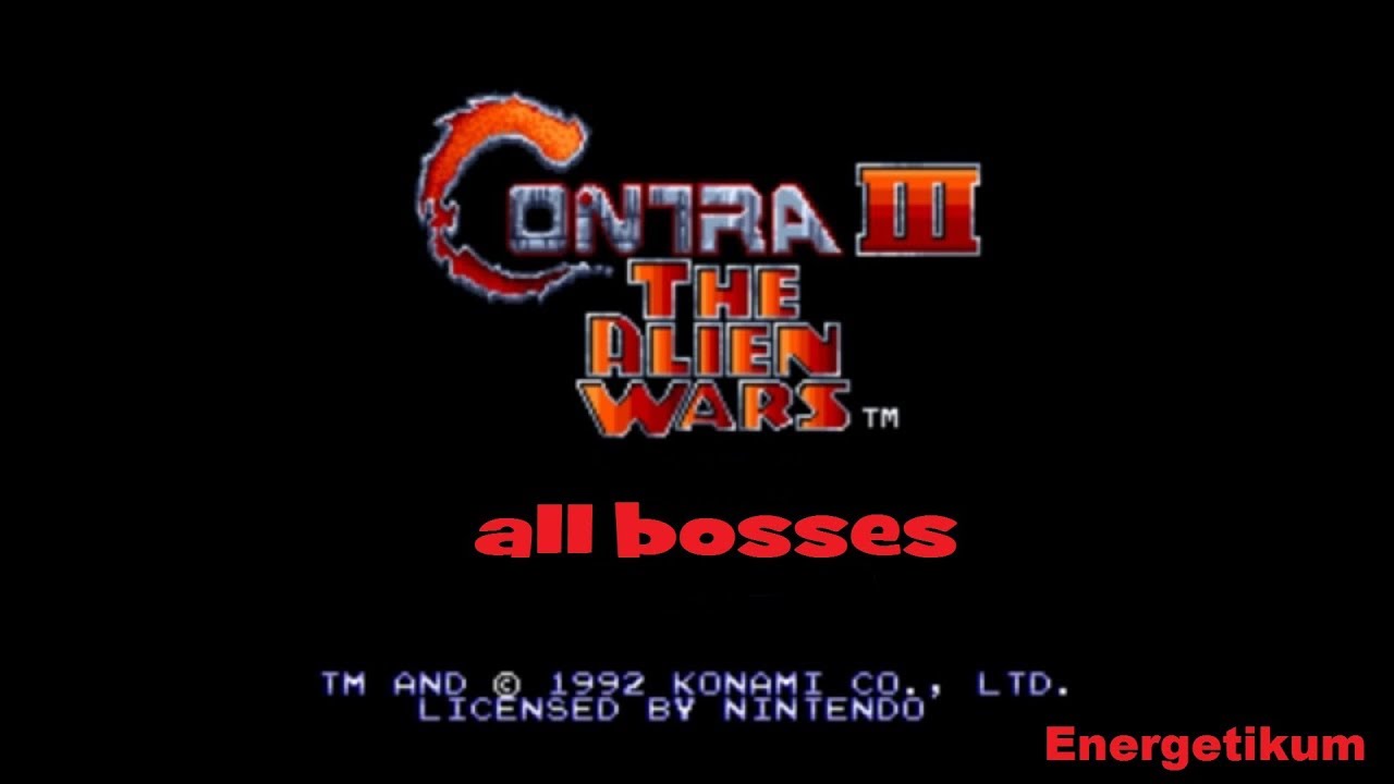 Contra III: The Alien Wars - all bosses (все боссы) [SNES]