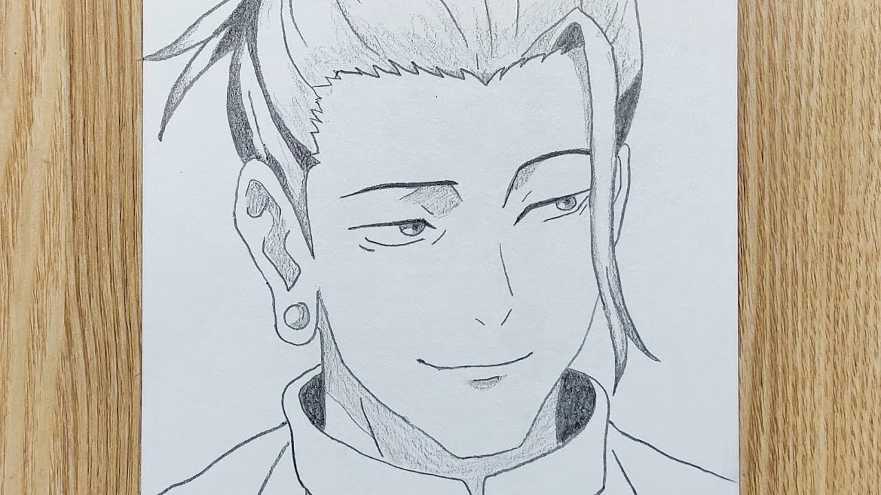 Cara menggambar Geto Suguru langkah demi langkah | menggambar anime Jujutsu kaisen