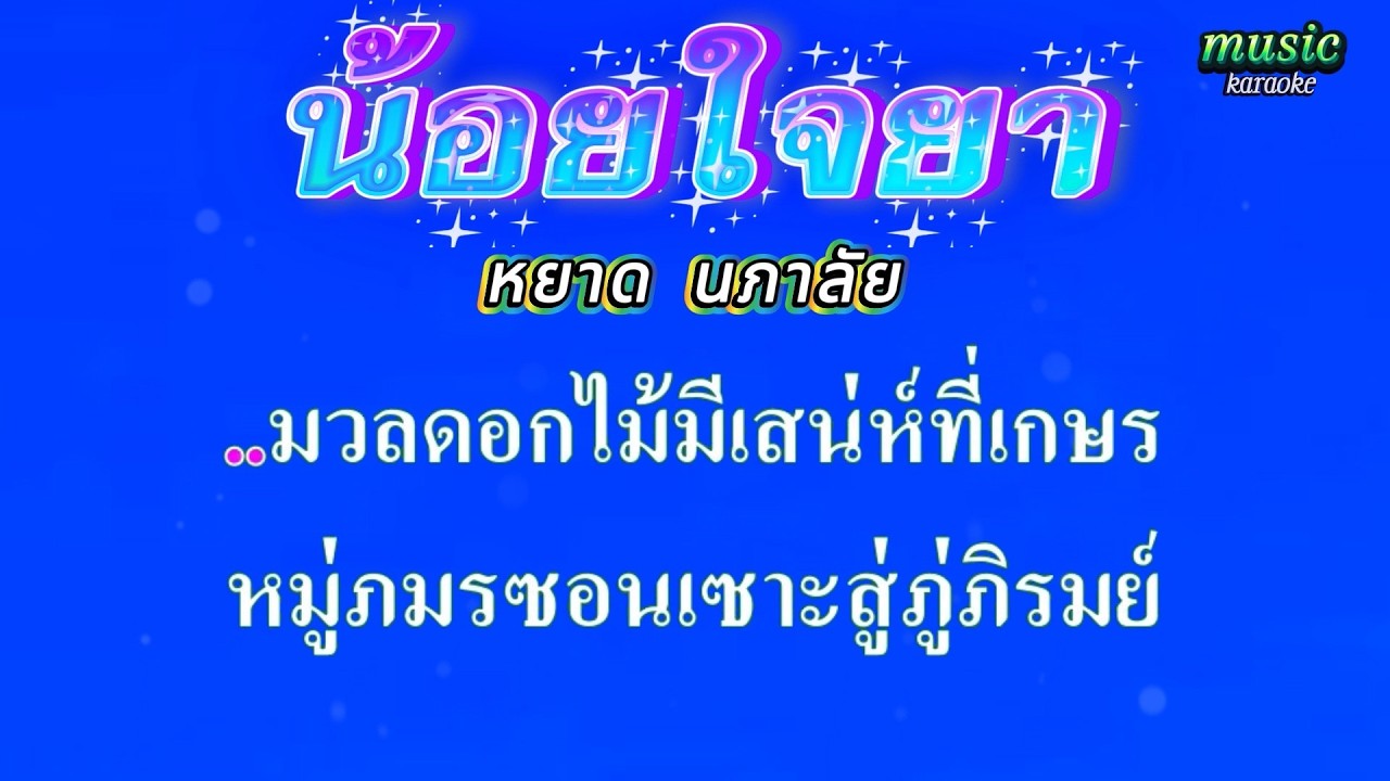 น้อยใจยา  หยาด นภาลัย #คาราโอเกะ #karaoke
