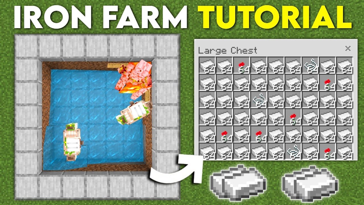 THE BEST IRON FARM In Minecraft Bedrock 1.21