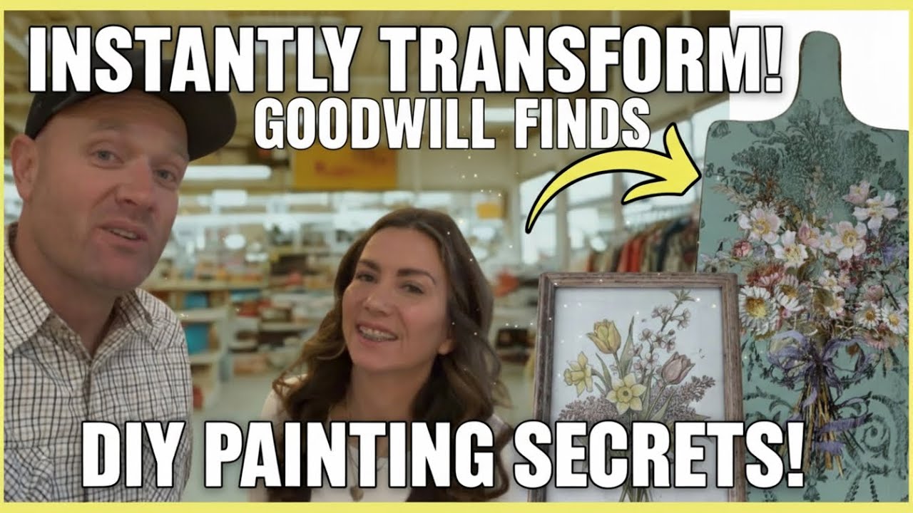 Four Thrift Stores Goodwill Haul and DIY Painting Secrets- Can we get the garage clean?!