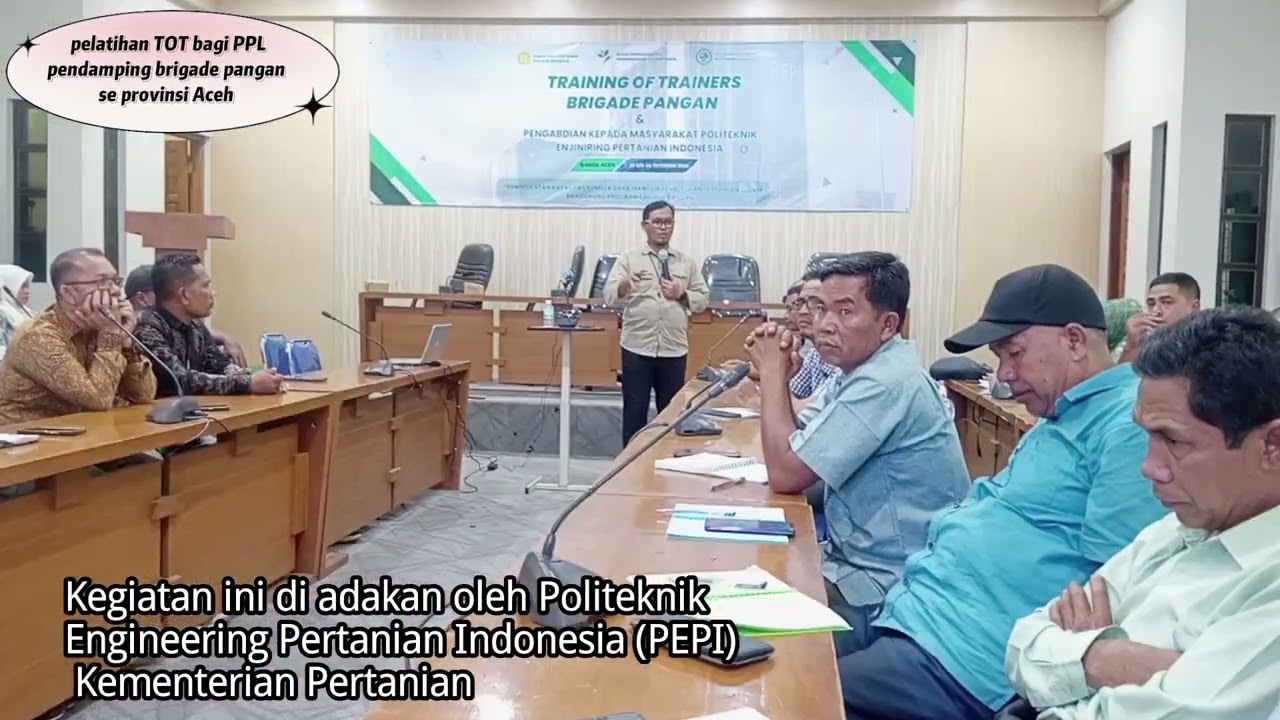 Bimtek PPL pendamping Brigade Pangan di aula DISTANBUN ACEH 