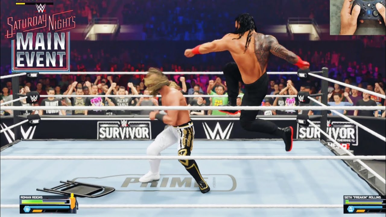 Seth Rollins Back vs. Roman Reigns main Event Saturday Night #wwe #wwe2k25 #romanreigns #sethrollins