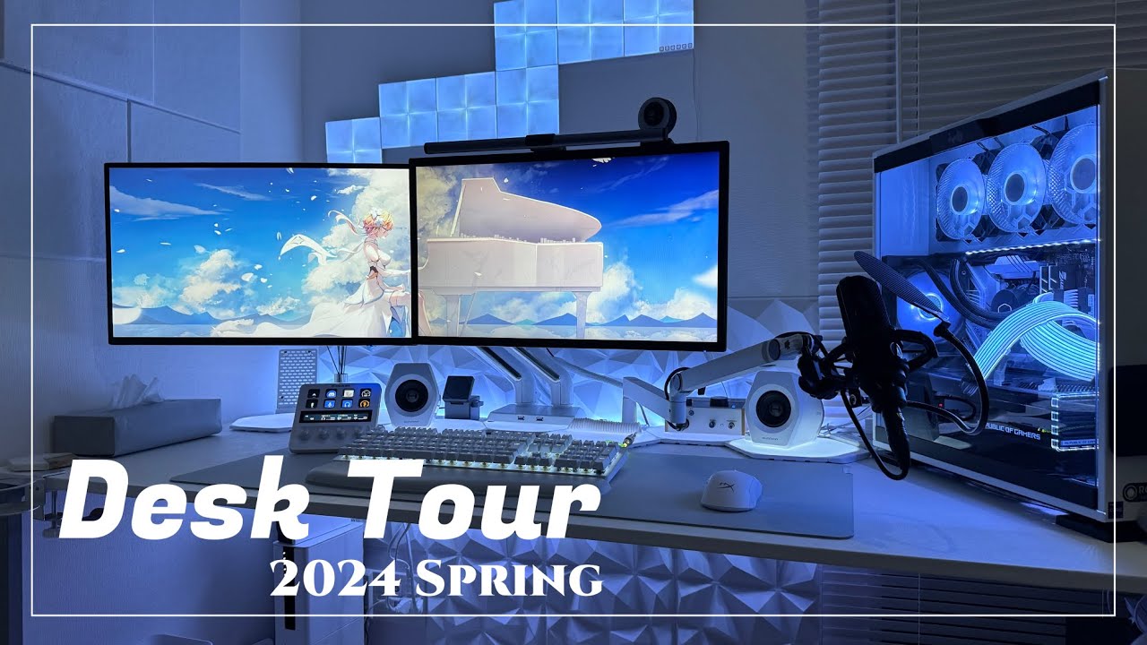 【DESK TOUR】白デバイス×グレーが最強｜新人Vtuberのデスク環境紹介【2024 Spring】