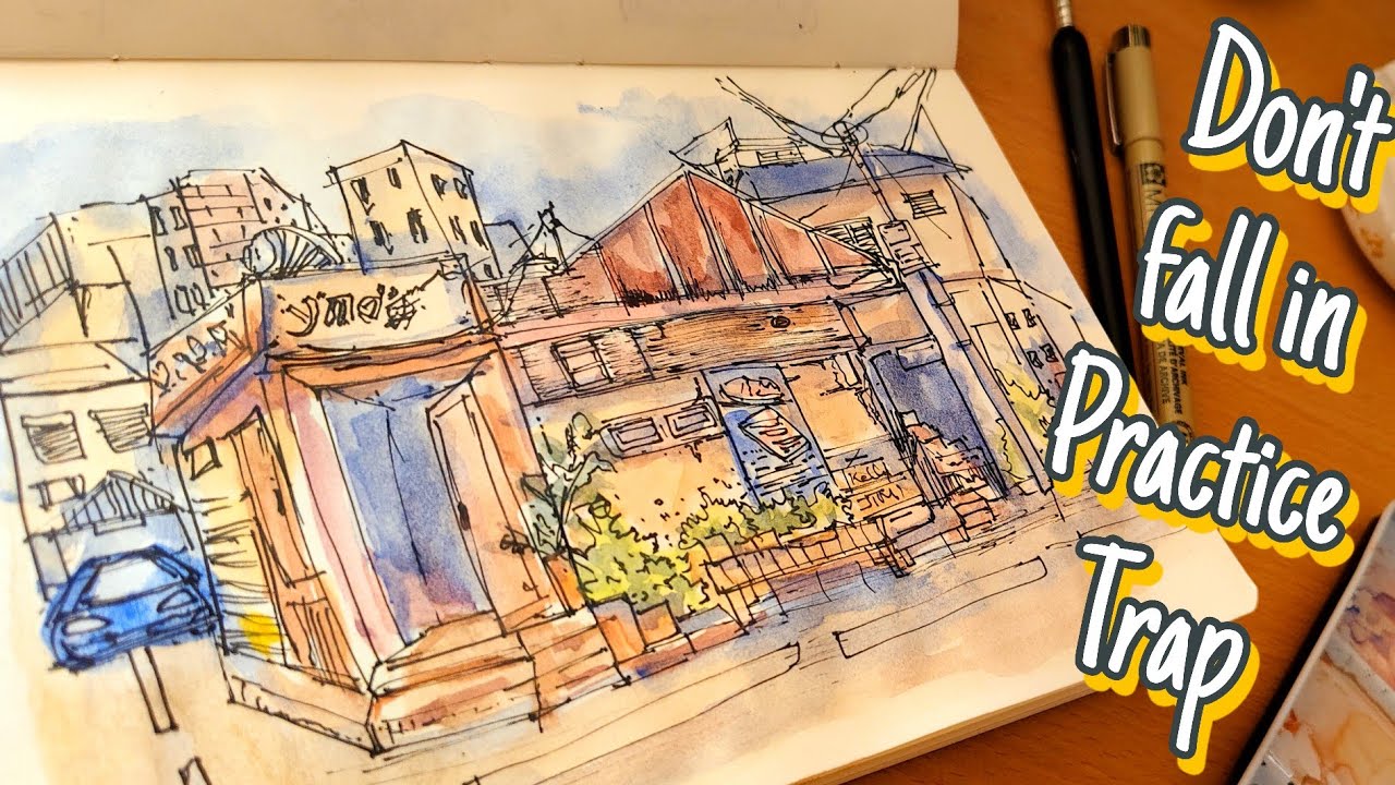 Loose Urban Sketching Practice | Improve Your Lines, Shapes & Flow☀️