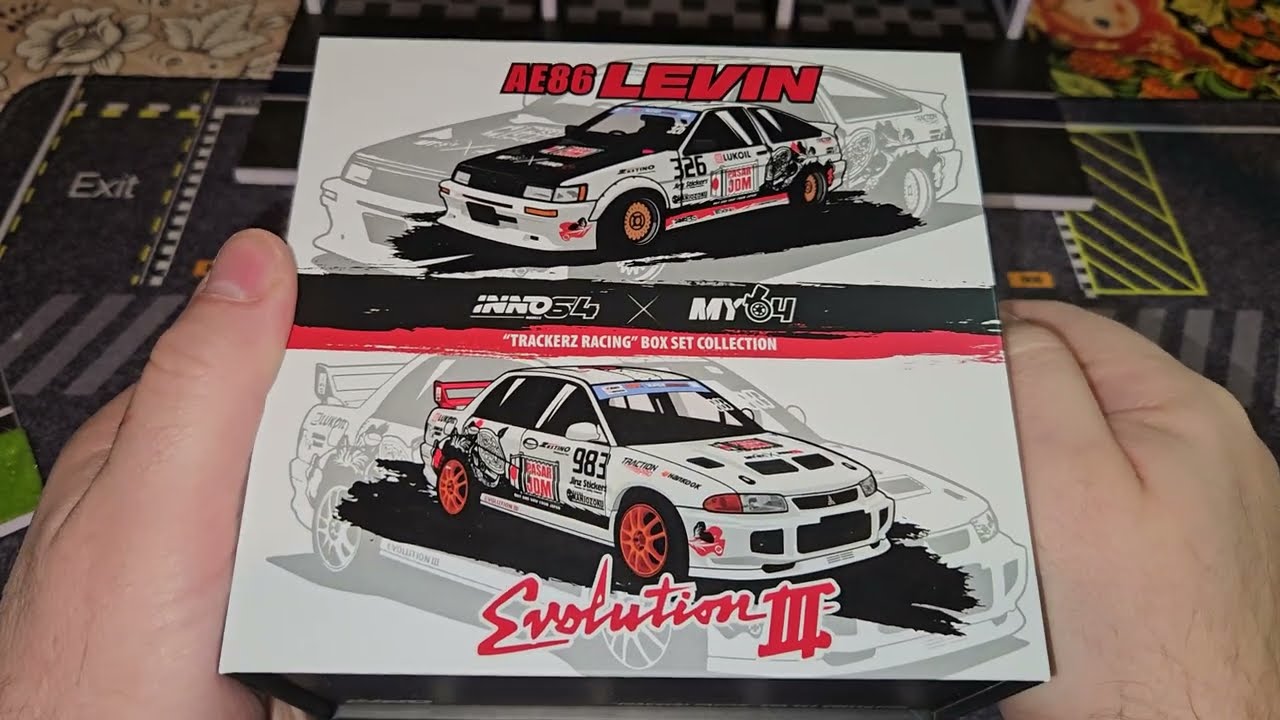 Inno64 Trackerz Racing set: Mitsubishi Lancer EVO 3 and Totyota Levin AE86