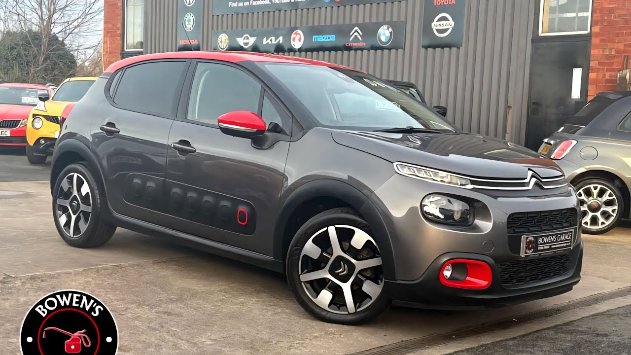 2018 (68) Citroen C3 Flair Nav 1.2 Puretech 5D in Platinum Grey with Red.51k Miles.7 Services. £8000