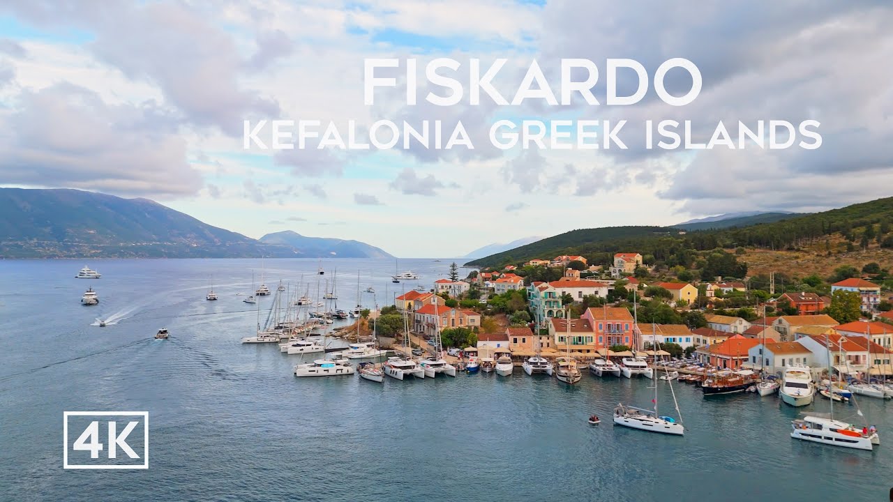 Fiskardo Kefalonia Drone 4k Greek Islands