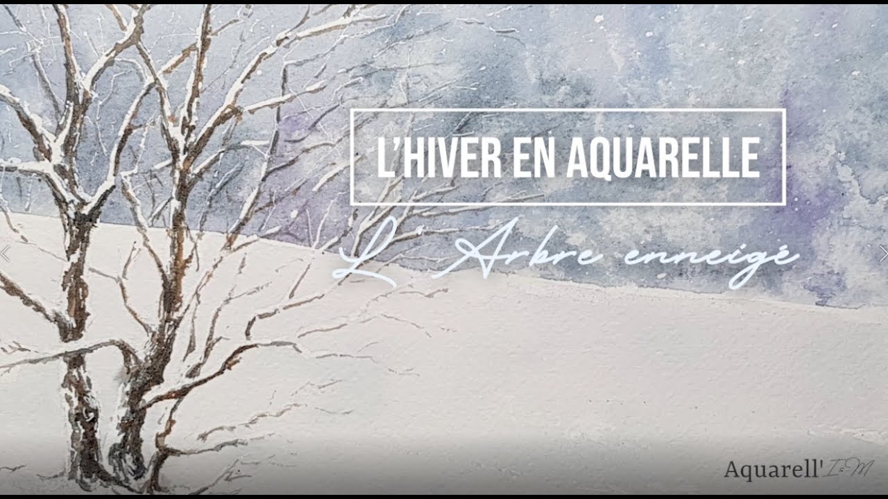 L'hiver en aquarelle - L'arbre enneig&eacute;