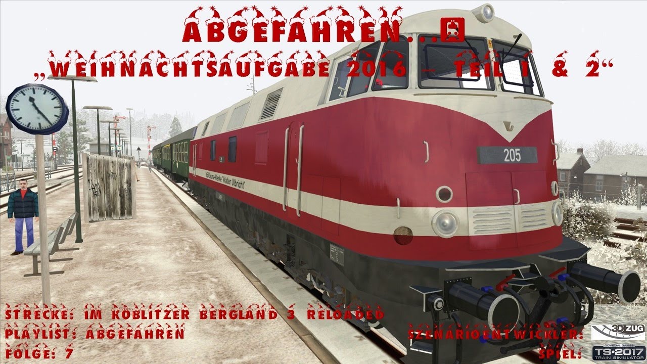 Kleine winterliche Fahrt mit der BR V180 EX DR-118 / TS 2017