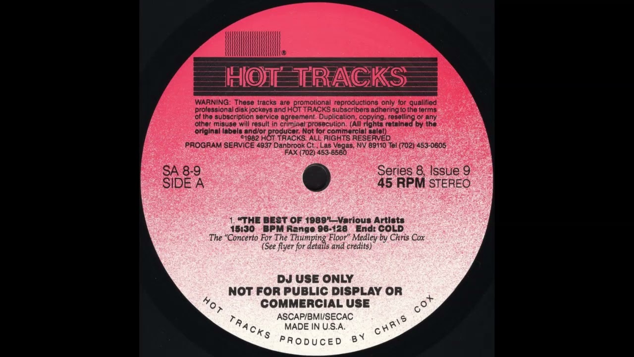 HOT TRACKS SERIES 8, ISSUE 9 * BEST OF 1989 Concerto For Thumping Floor Medley * Chris Cox * 1989
