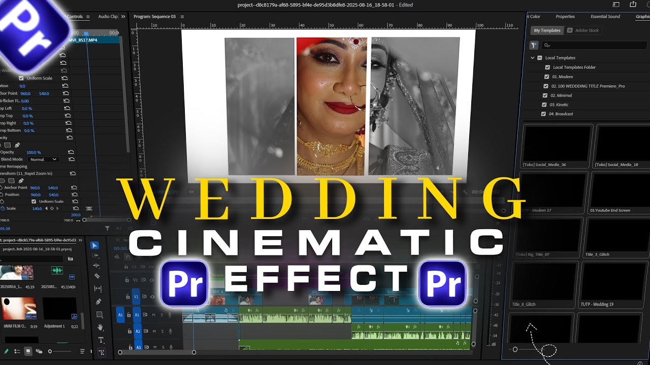 Creative Cinematic Wedding Effect in Premiere Pro || Easy to Use || Premiere Pro Tutorial