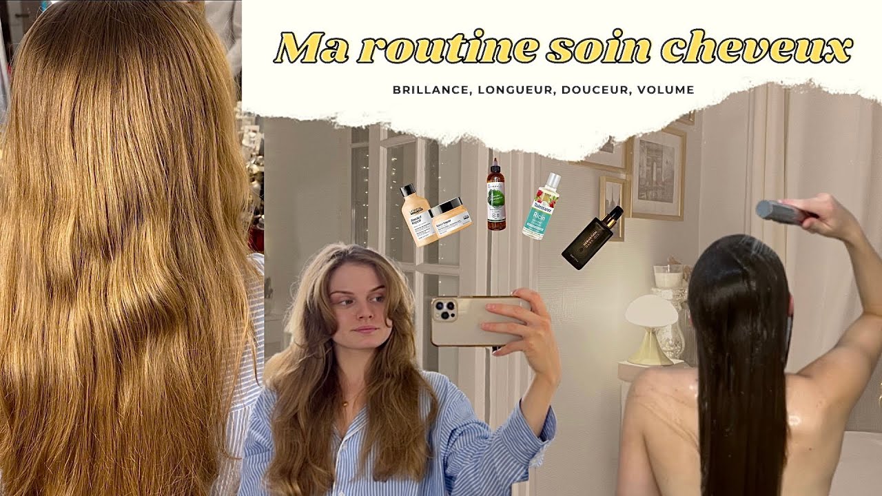 Ma routine cheveux 👩🏼🧴HAIR ROUTINE | brillance, longueur, douceur, 0 fourche (soin cheveux)