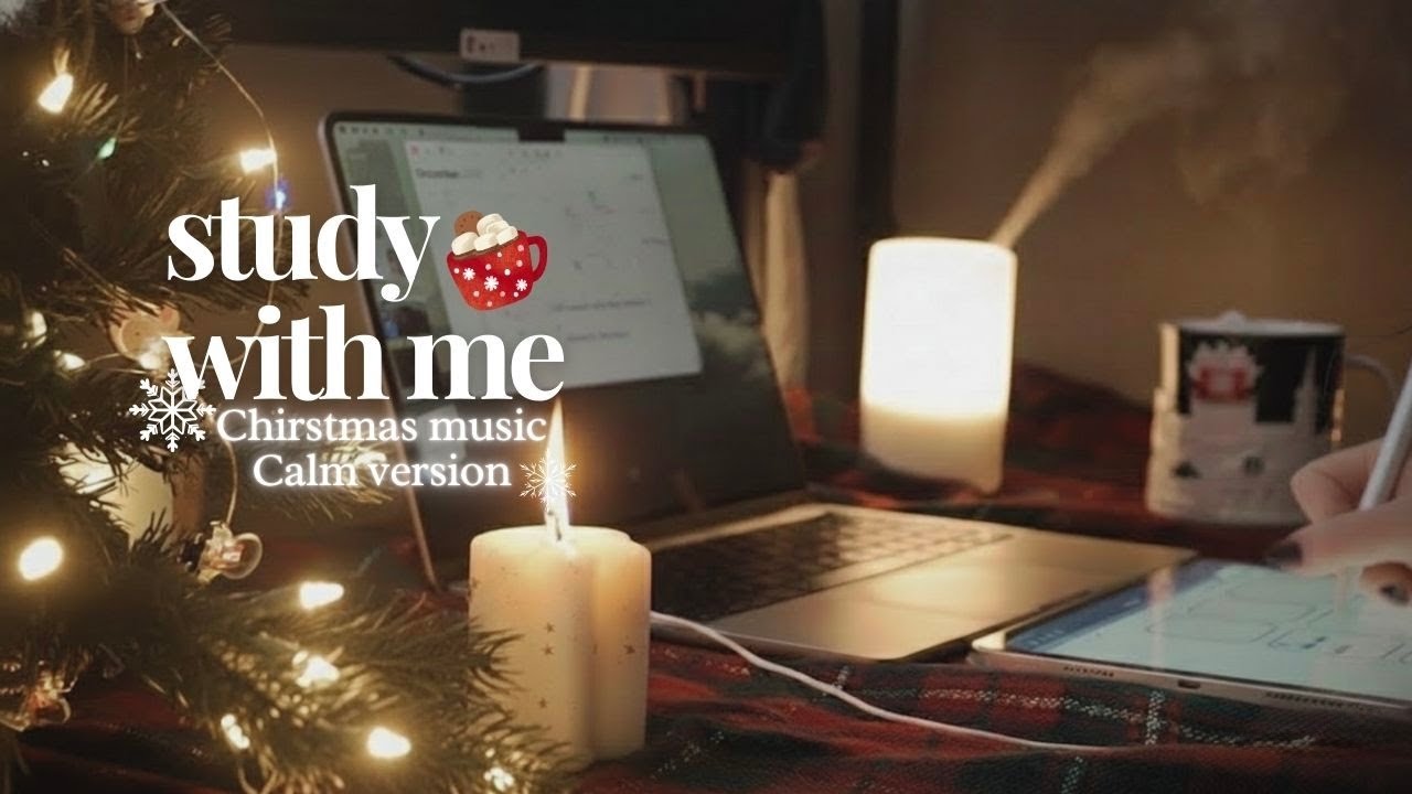 Fireplace Study Session 🔥 3 Hours | Pomodoro 50/10 • Cozy Christmas Vibes