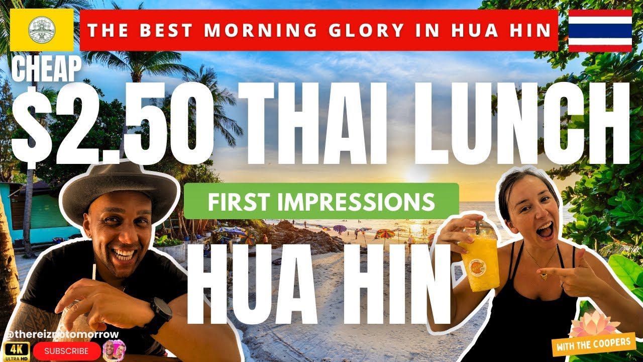 CHEAP $2.50 THAI LUNCH IN HUA HIN | KRACHED COFFEE HOUSE | 4K VLOG (RESTAURANT REVIEW) (2024)