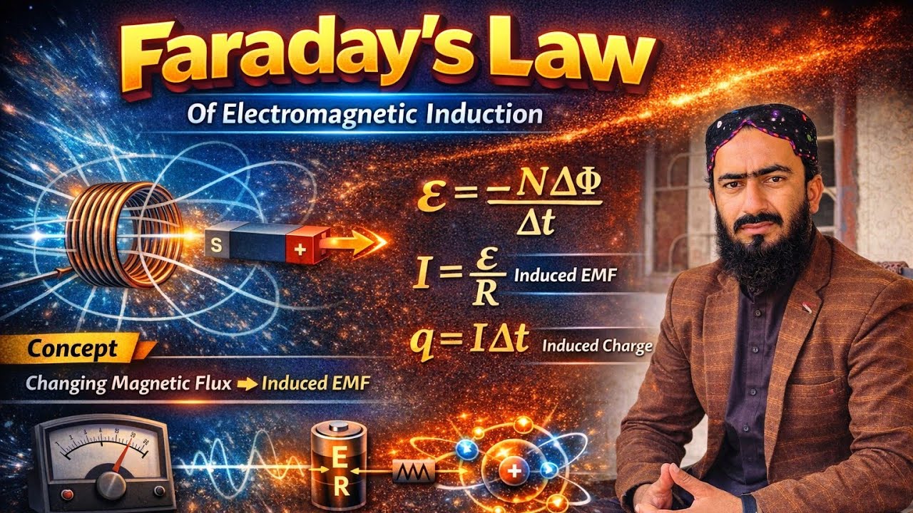 Lec.7 | Faraday's Law Of Electromagnetic Induction, Definition, Concept, Formula | Class 10th & 12th