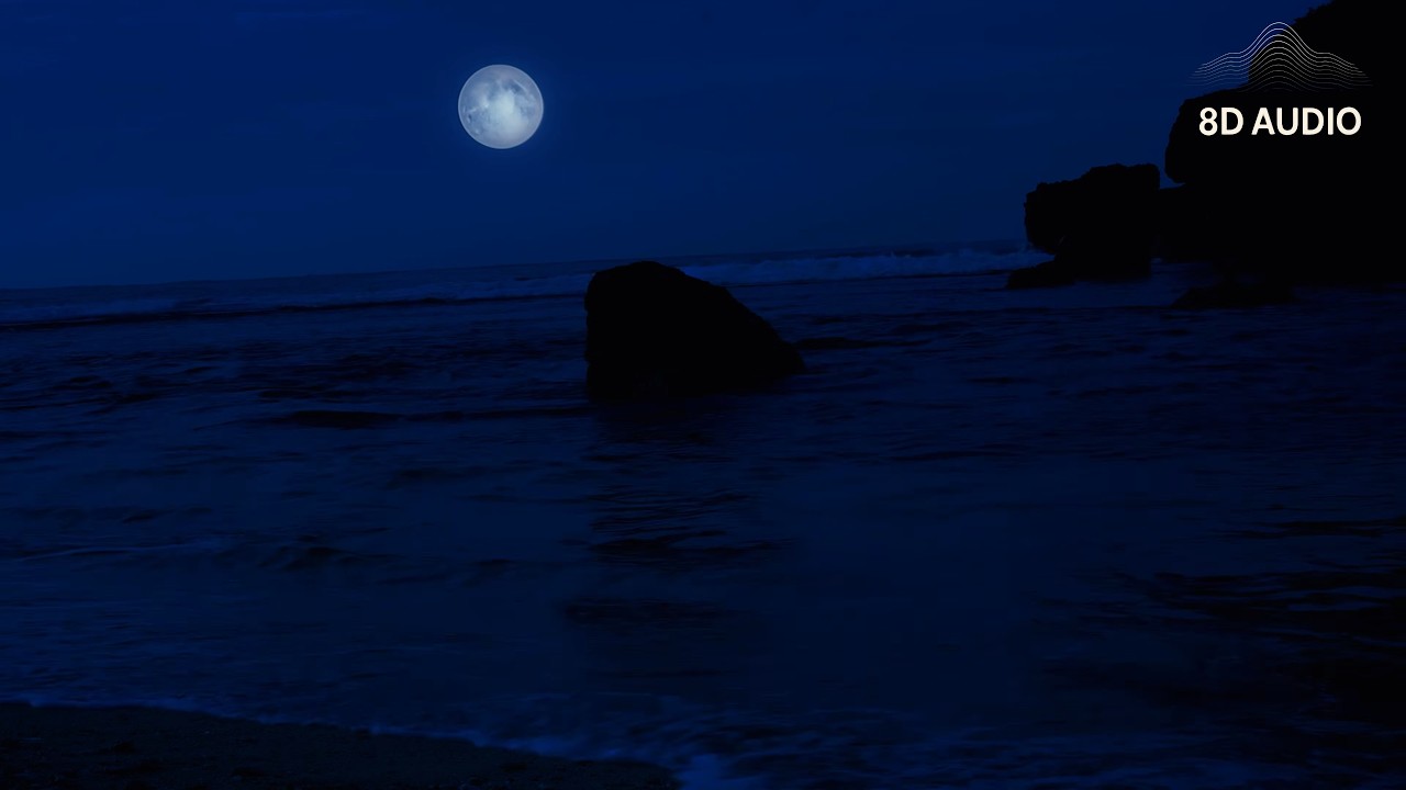 (No Ads) Calming Night Ocean Waves ASMR for Deep Sleep & Stress Relief 🌊🌙