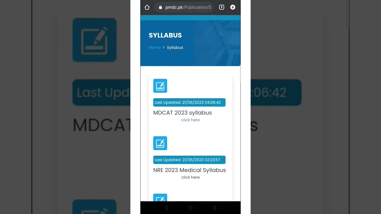 MDCAT Syllabus 2023 | How to download in PDF | PMDC Latest News