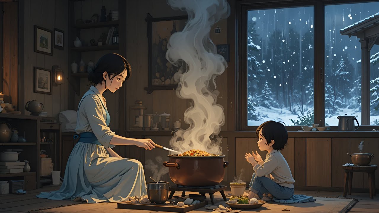 A Cozy Home Between Rain & Snow ❄️🌧️ | Ghibli-Inspired Calm Family Moments | ghibli years 