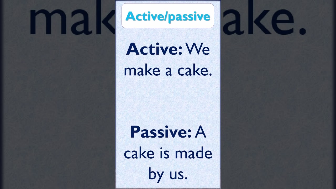 Active vs passive  