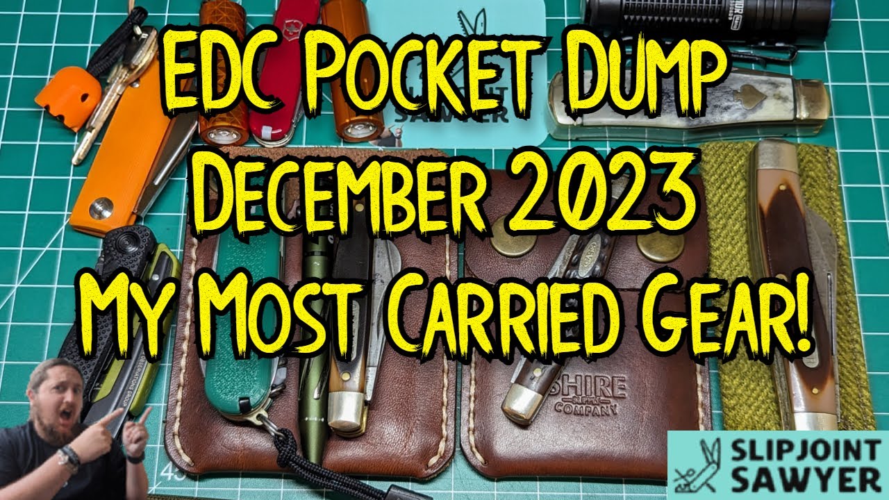 EDC Pocket Dump December 2023 - My Most Carried Pocket Knives & Gear!
