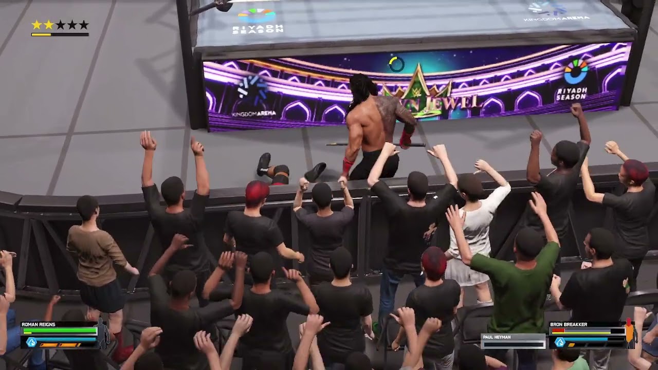 wwe 2k25 roman reigns vs bron breakker