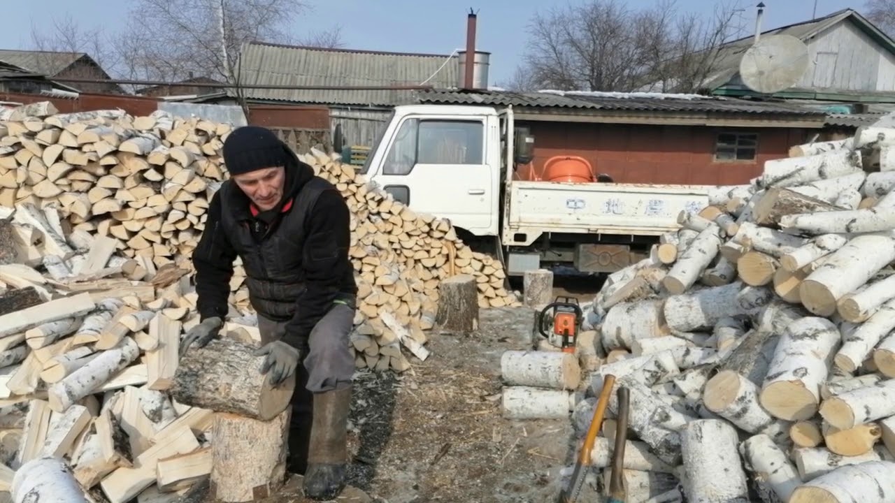 Колка берёзовых дров ч.5