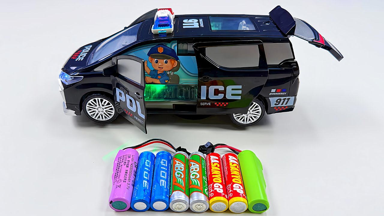 Unboxing Ev Police car bus,  remote control RC city bus, RC Hamburger truck,Ev Mechanical crab