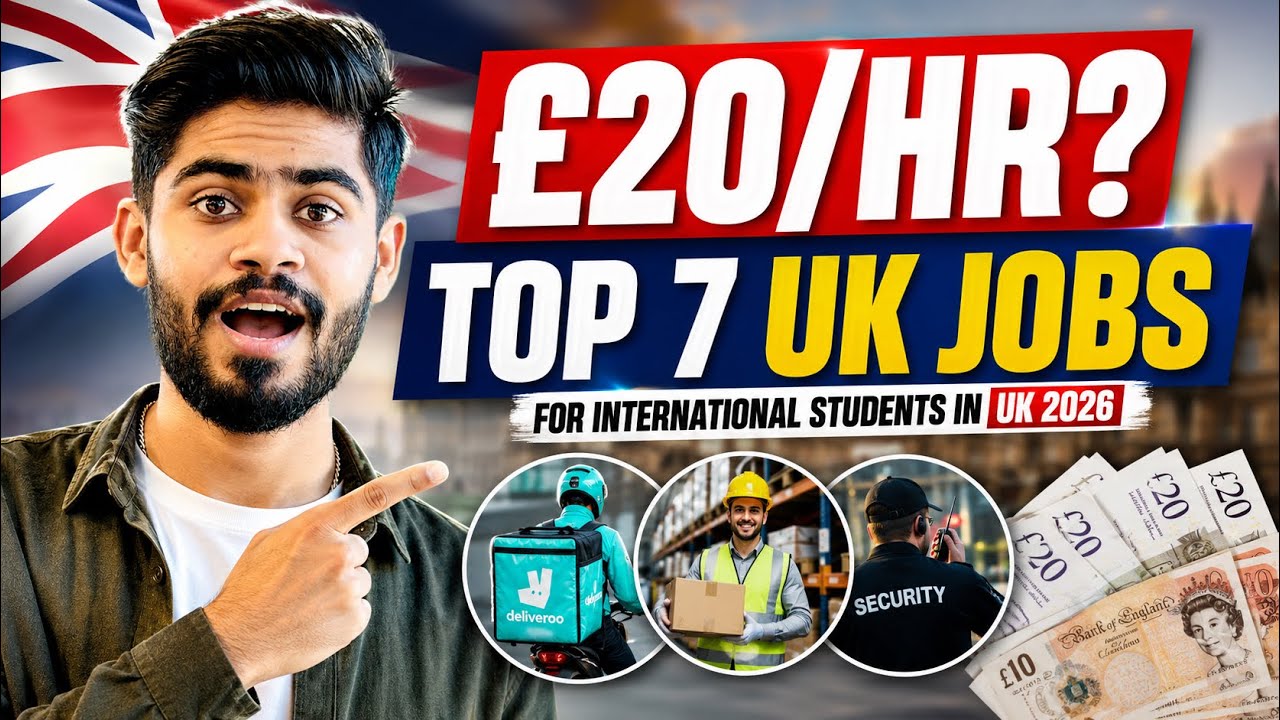 Top 7 Part-Time Jobs for International Students in UK 2026 🇬🇧 | Earn &pound;20+/Hour