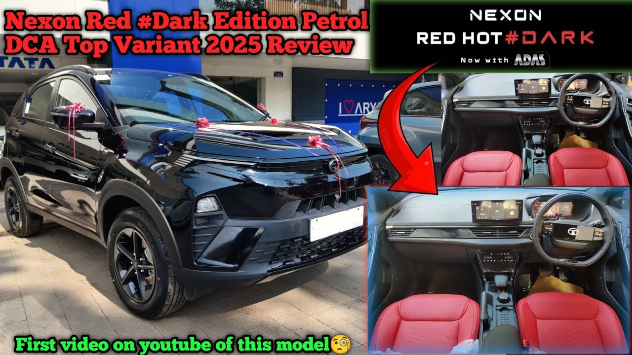 Tata Nexon Red Dark Edition 2025 model review😍| Tata Nexon Fearless Plus A PS Petrol DCA RDE Price❤️