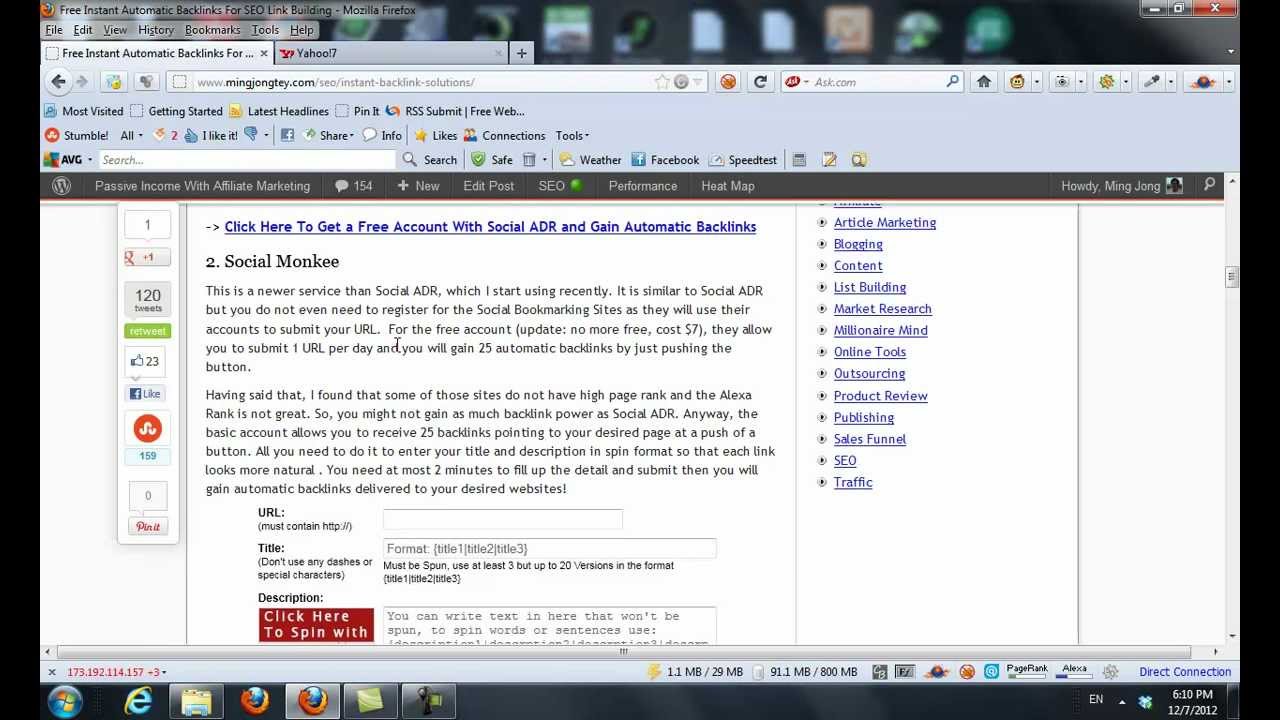 Social Monkee Review - Get One Way Backlinks To Your Site Everyday