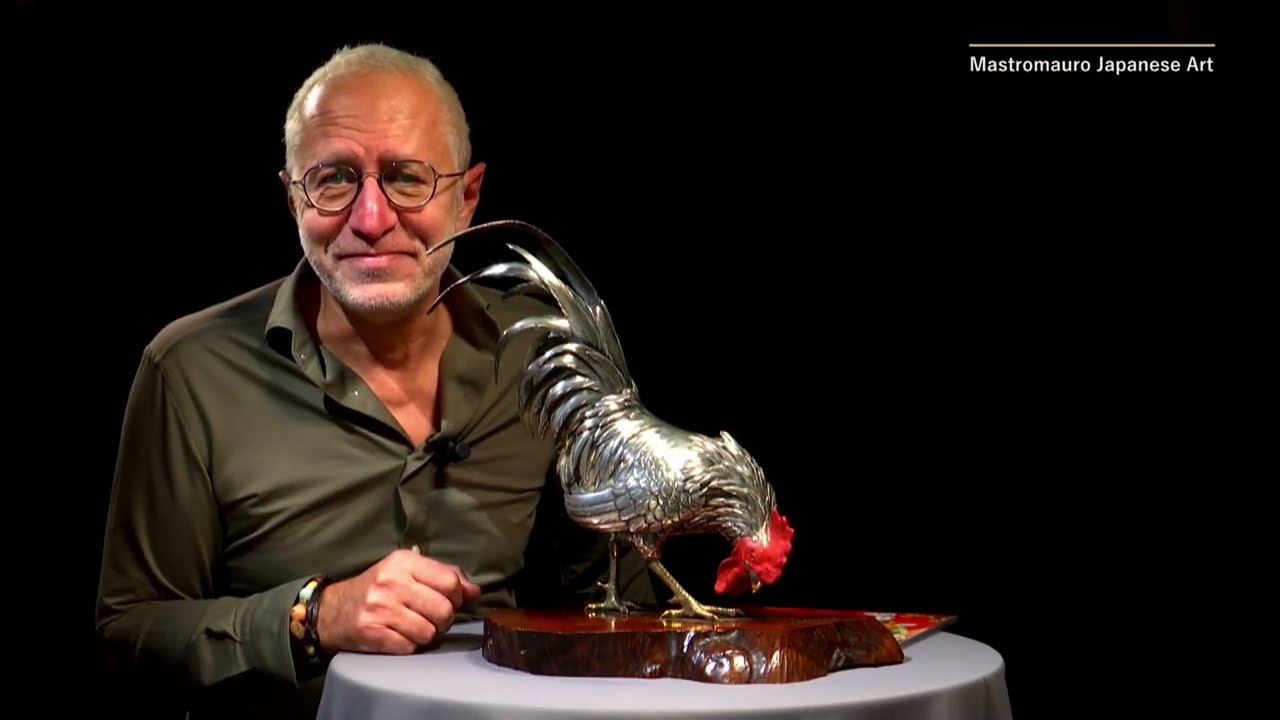 Focus sull’Opera – Okimono raffigurante un gallo in bronzo argentato Giappone