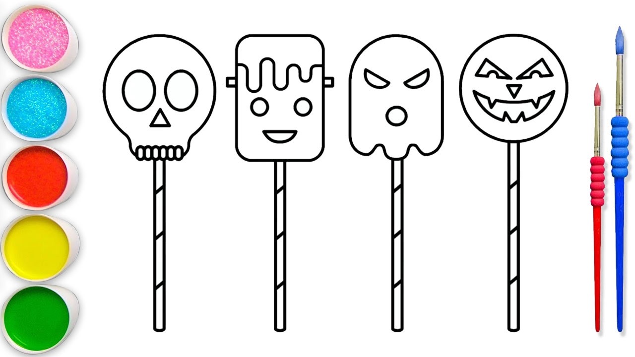 How to draw Halloween Candy | Halloween Candy Drawing, Coloring And Painting For Kids Toddlers