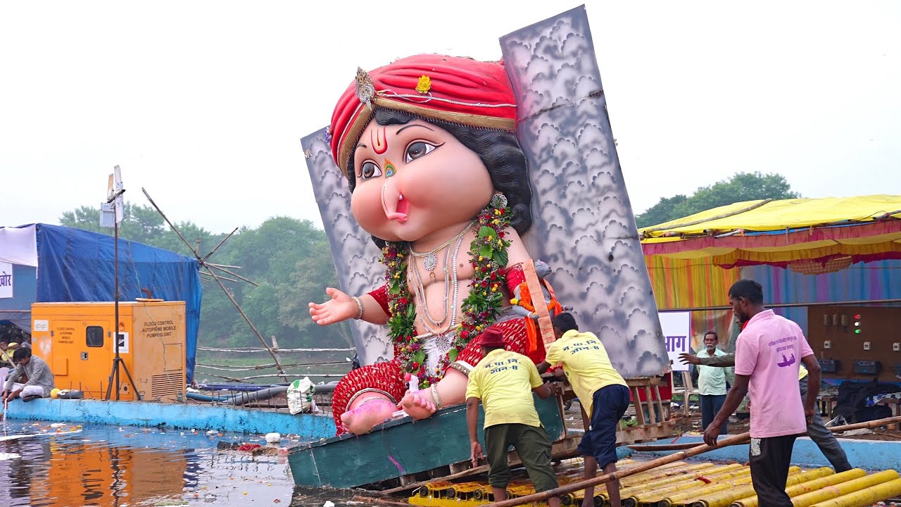 Ganesh Nimajjanam 2025 | Lord Ganesh Visarjan in Mahadev Ghat | Ganpati visarjan 2025 Raipur