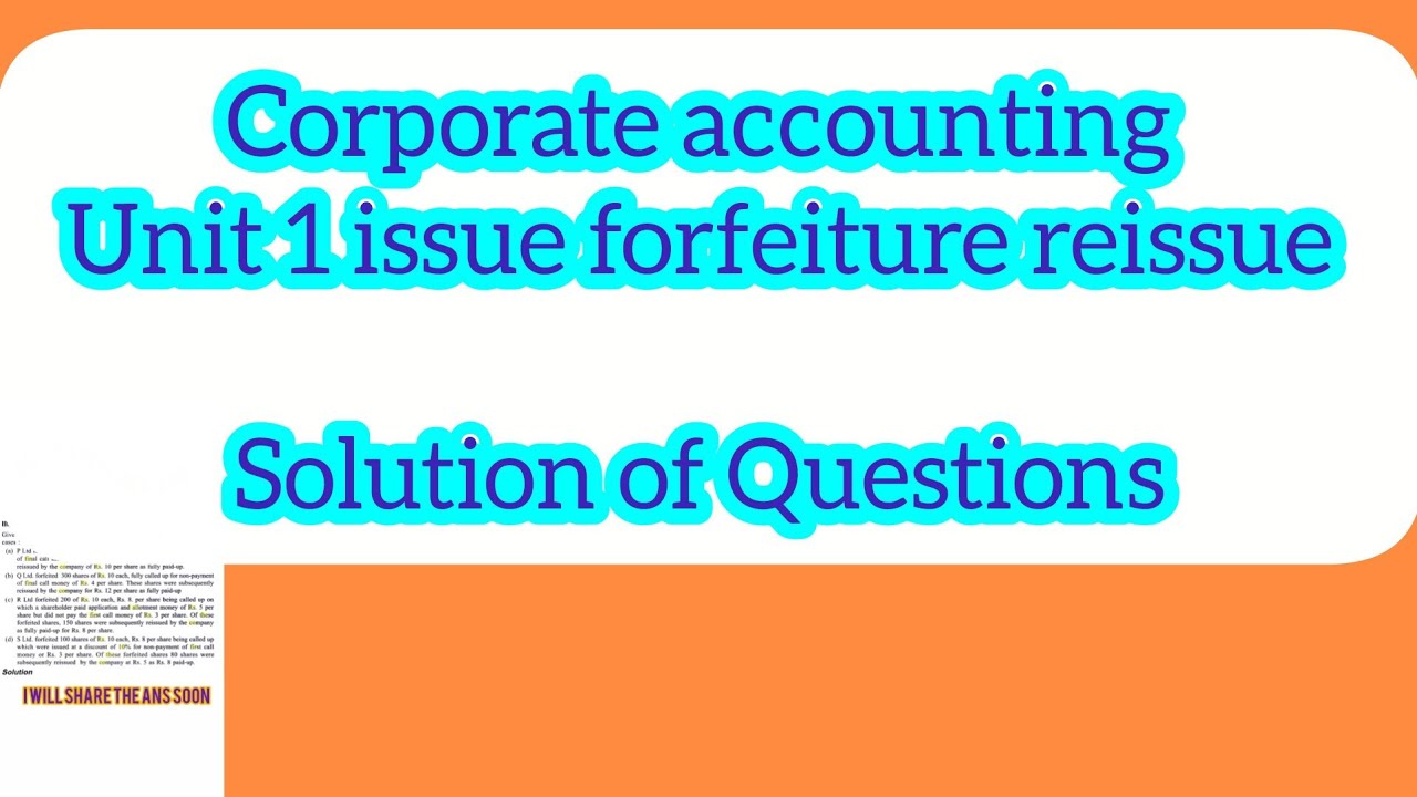 B.com corporate accounting unit 1
