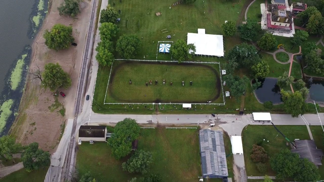 Drone Footage of Villa Louis Historic Site, Northern Prairie Du Chien, and the Mississippi river