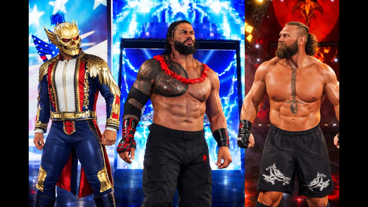 BROCKLESNAR VS ROMAN REIGNS AND CODY RHODES TRIPLE THREAT FULL MATCH