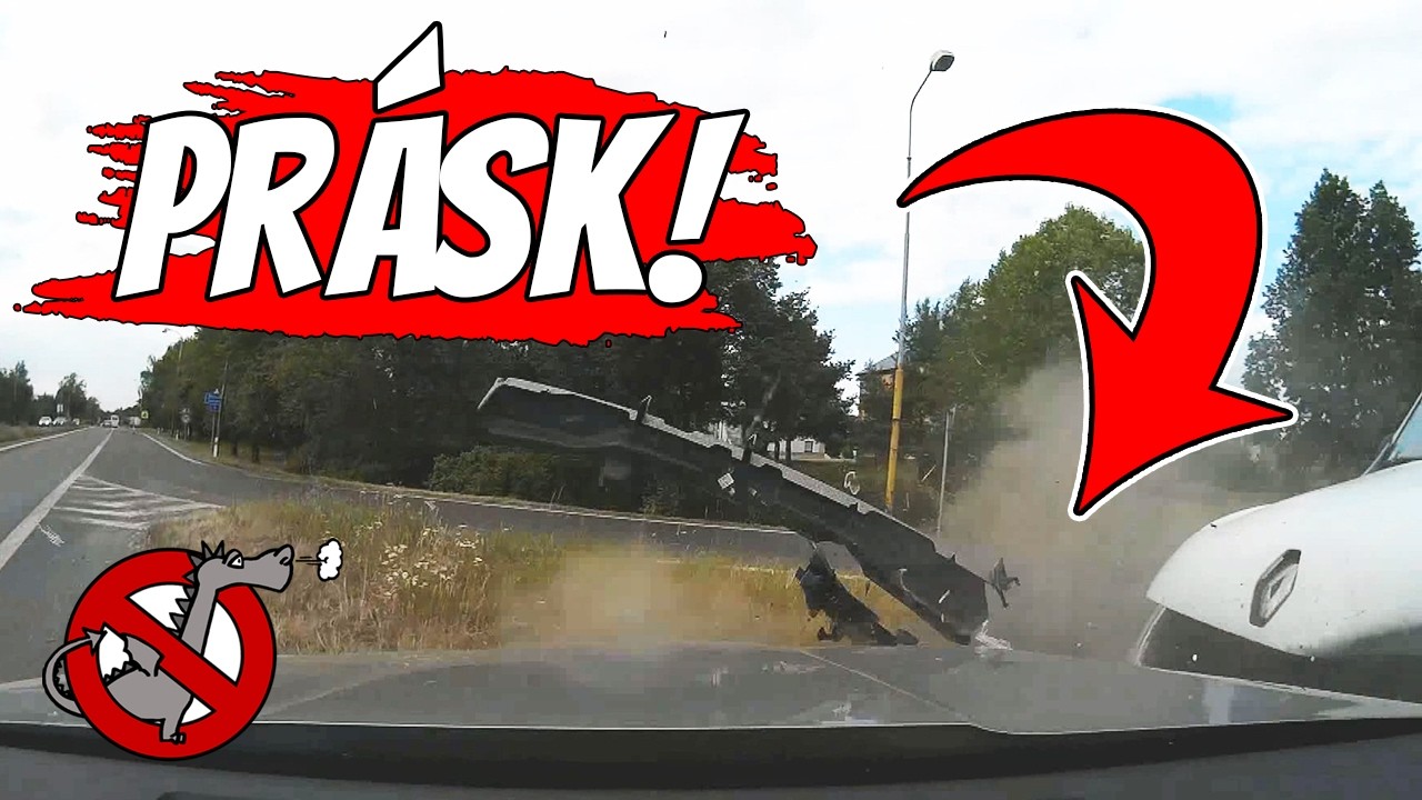 O&scaron;kliv&aacute; nehoda, &scaron;&iacute;len&yacute; cyklista a uteče před agresivn&iacute;m psem do silnice - Dashcam 132