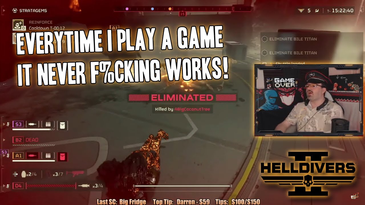 DSP the Unluckiest Helldivers 2 Player in the World, Crazy Bugs & Dumb Teammates