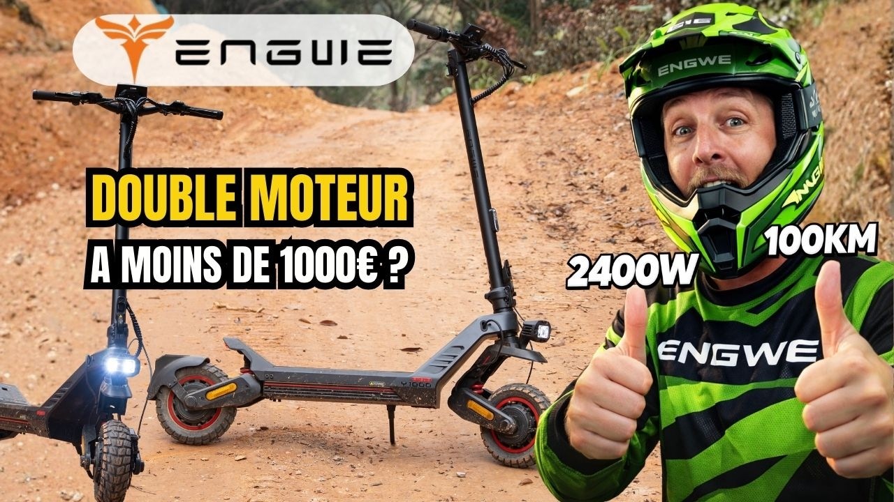 Engwe Y1000 la meilleure trottinette Dual Motor sous 1000€ ? 2400W et 100 km d’autonomie !