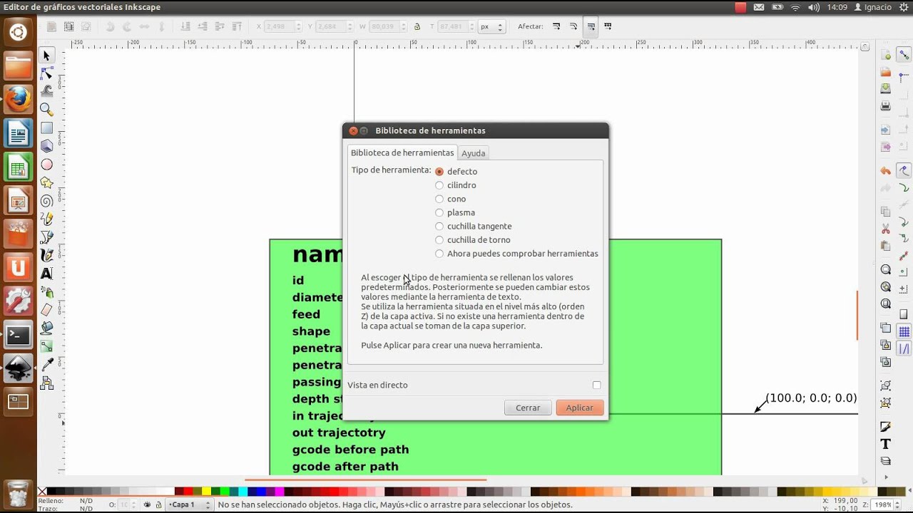 Utilizar Gcodetools Inkscape