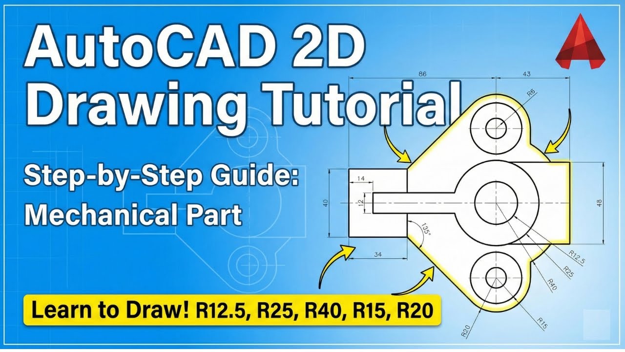 Учебное черчение AutoCAD 2D для начинающих | Пошаговое руководство