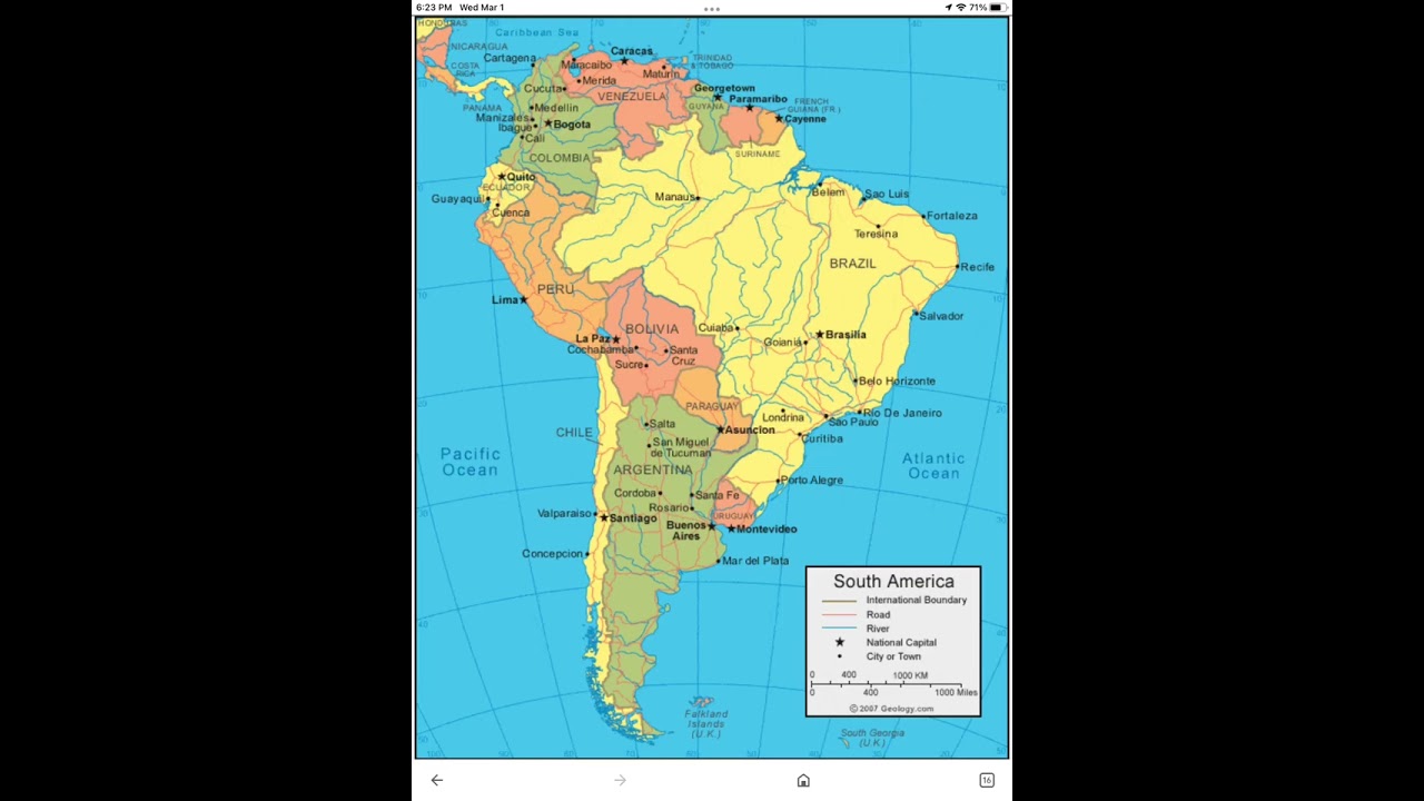Map of South America